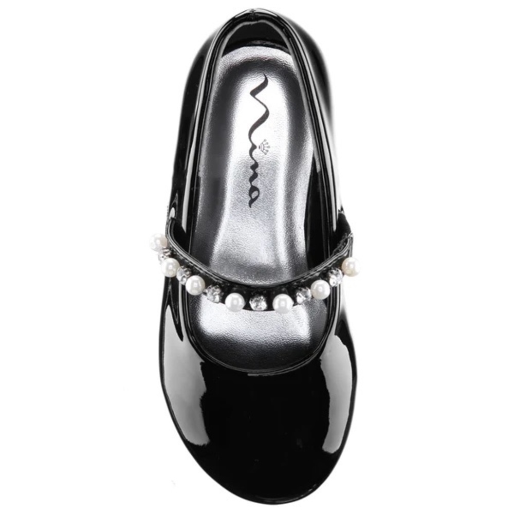 Nina Nataly T Toddler Girls Black Patent Pearl Shoes Size 10 M